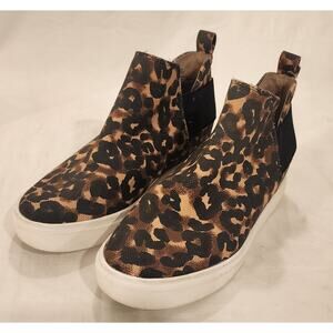 Steve Madden Crushin Leopard Print Platform Slip On Sneakers Women's 8M
